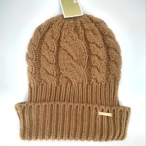 Michael Michael Kors Cable Knit Beanie Brown One Size